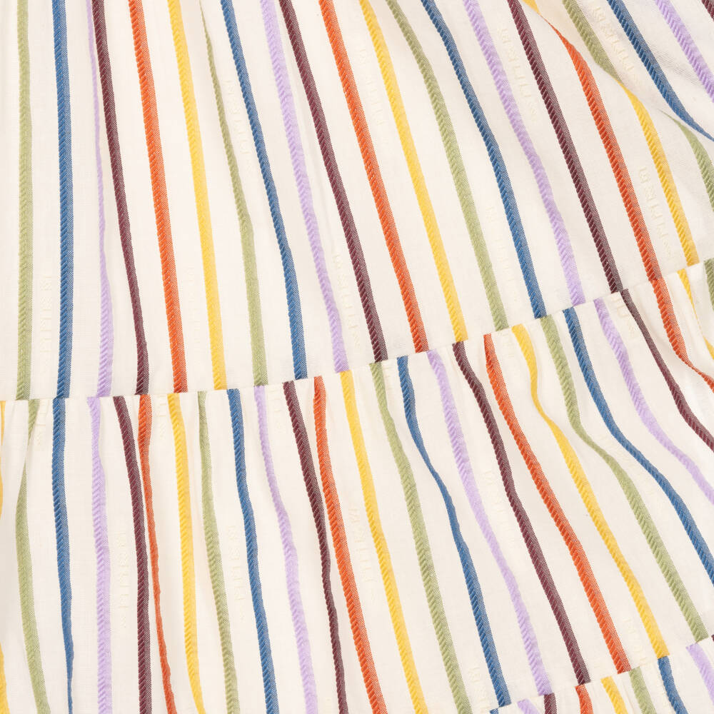 Gucci-Girls Ivory Striped Cotton Dress | Childrensalon Outlet