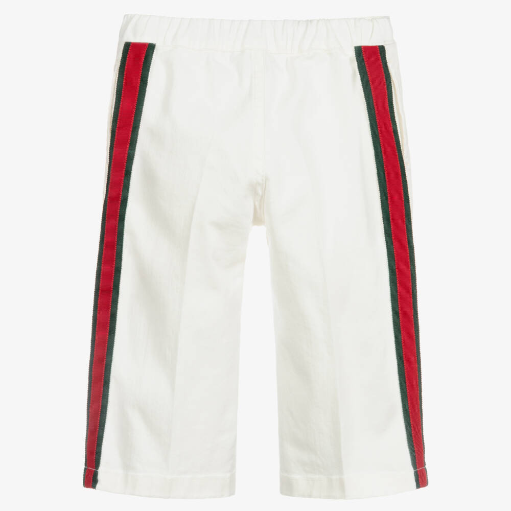Gucci-Girls Off-White Twill Culottes | Childrensalon Outlet