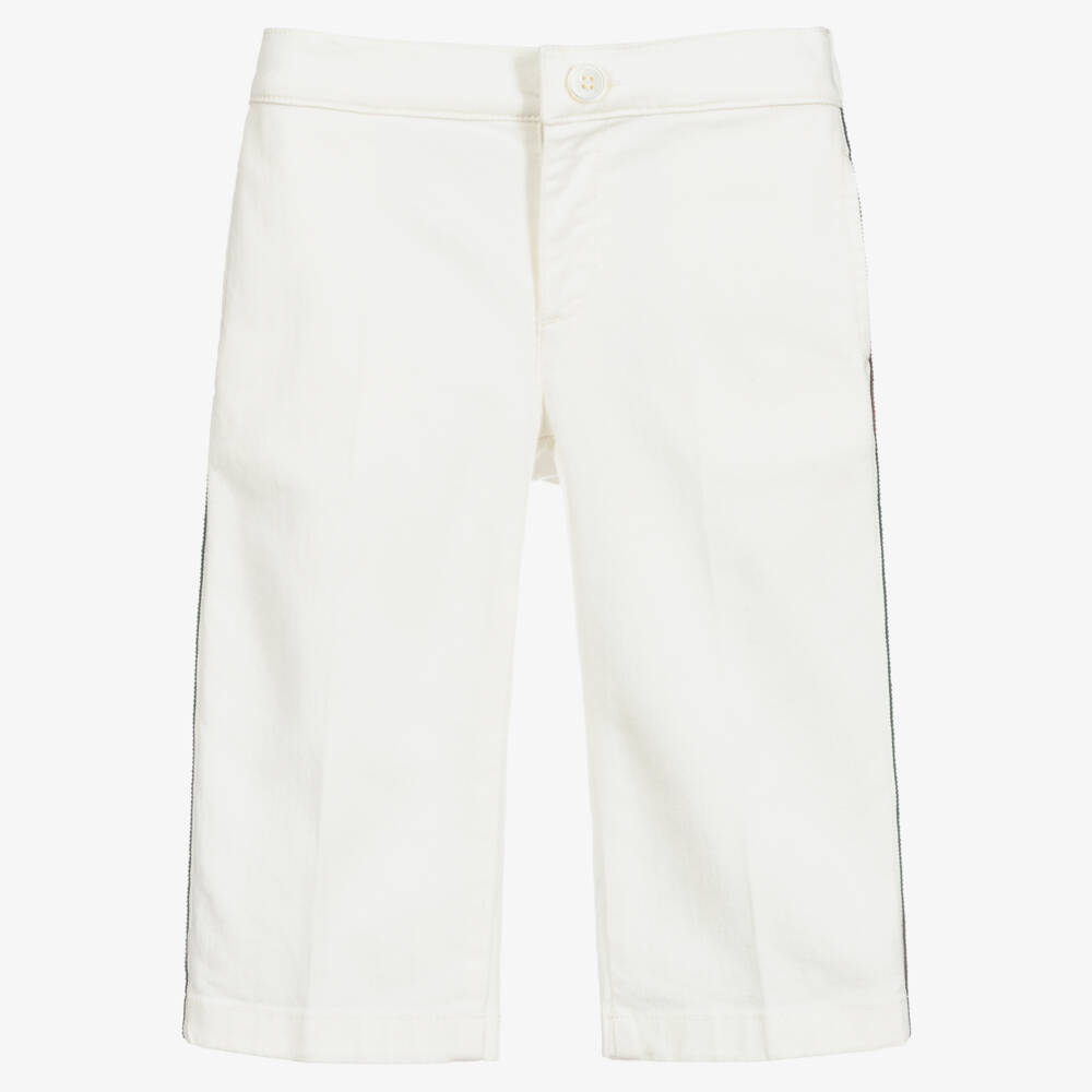 Gucci-Girls Off-White Twill Culottes | Childrensalon Outlet
