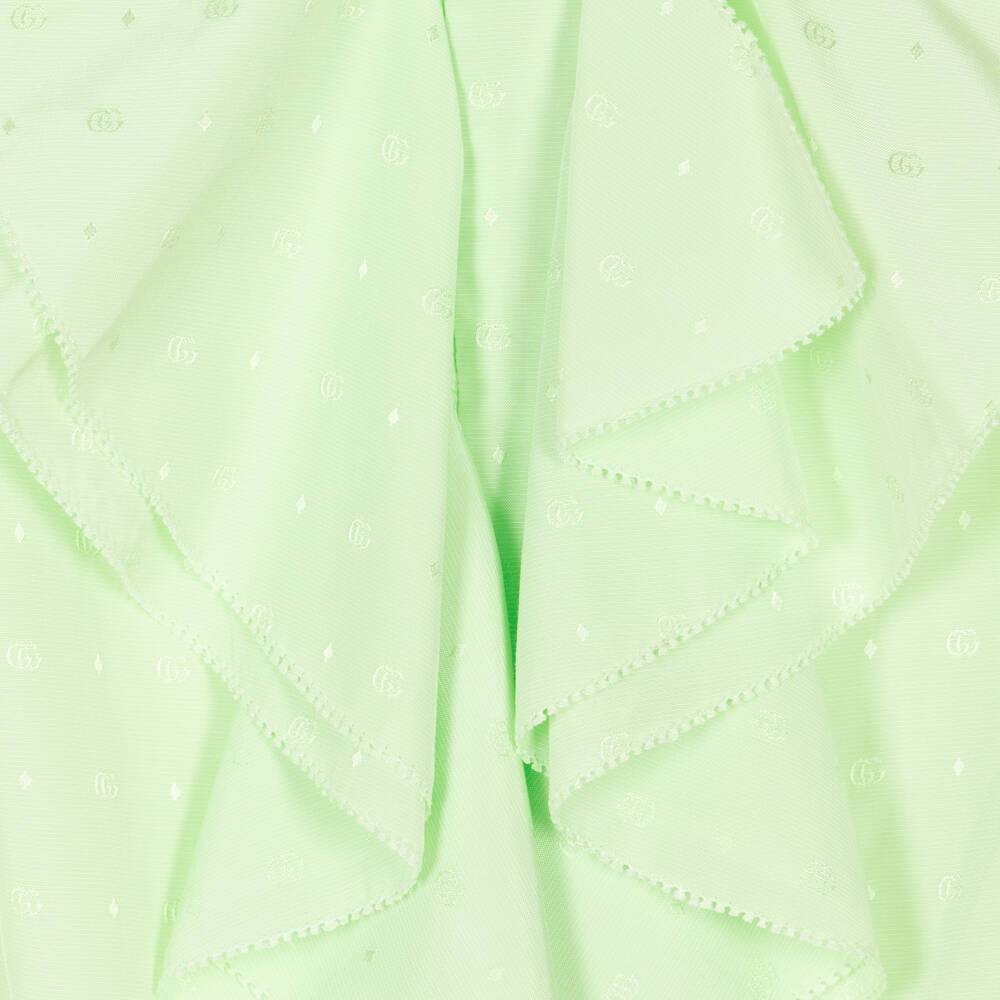 Gucci-Girls Pale Green Ruffle Blouse | Childrensalon Outlet