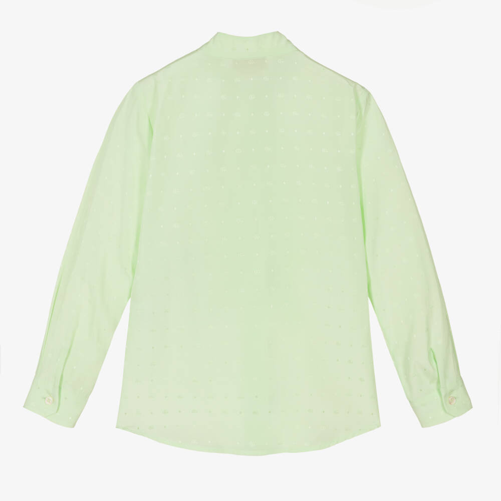 Gucci-Girls Pale Green Ruffle Blouse | Childrensalon Outlet