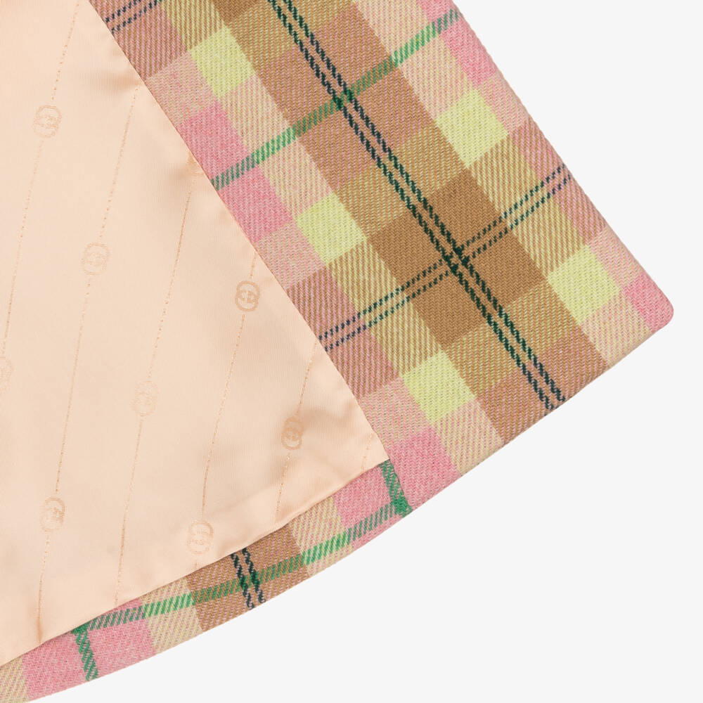 Gucci-Girls Pastel Check Wool Blend Coat | Childrensalon Outlet