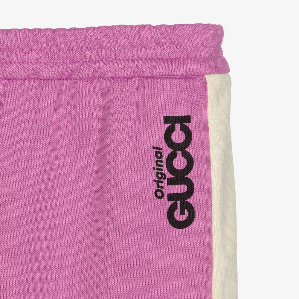 Gucci-Girls Pink Branded Joggers | Childrensalon Outlet