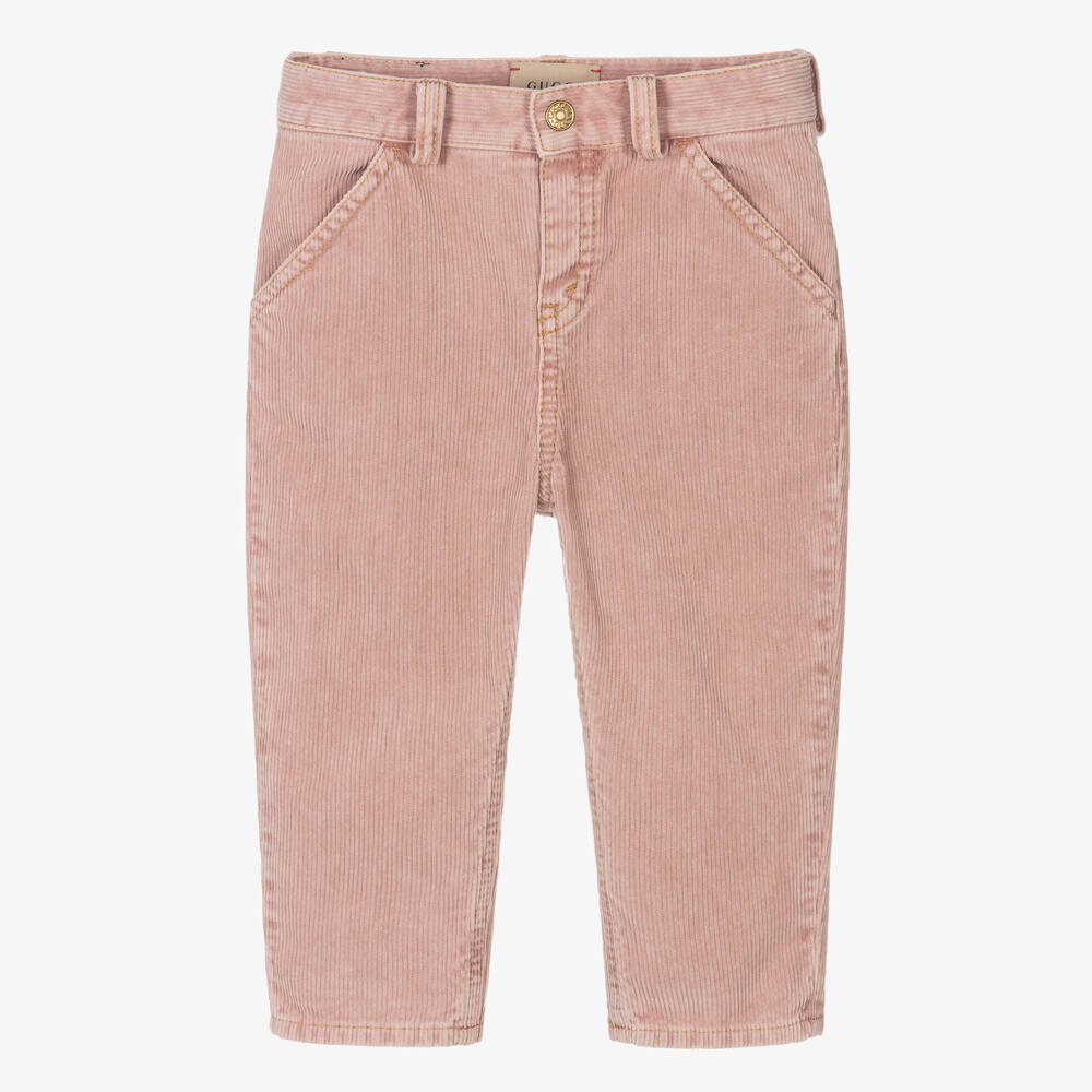 Gucci-Girls Pink Corduroy Trousers | Childrensalon Outlet