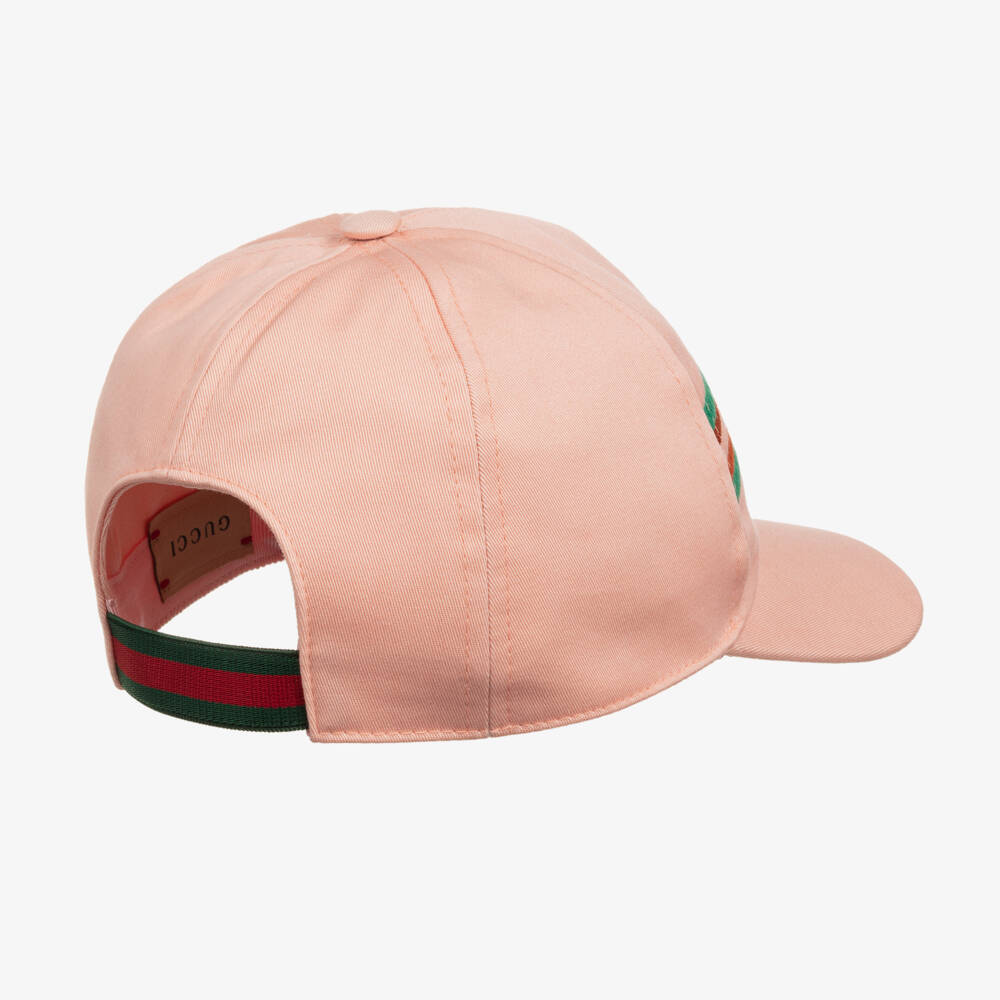 Gucci-Girls Pink Cotton Twill Cap | Childrensalon Outlet