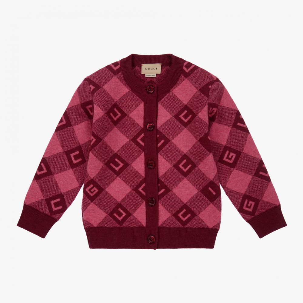 Gucci-Розовый шерстяной кардиган для девочек | Childrensalon Outlet