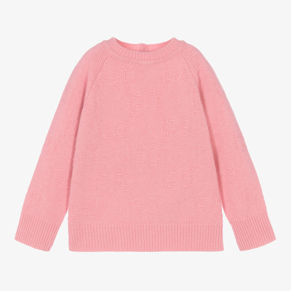 Gucci-Girls Pink Wool GG Sweater | Childrensalon Outlet