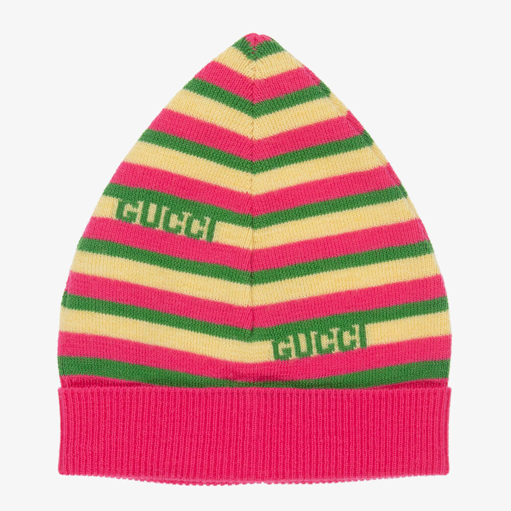 Gucci-Girls Psychedelic Striped Knit Hat | Childrensalon Outlet