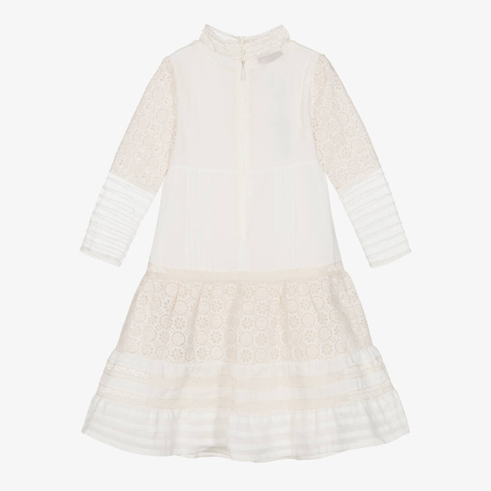 Gucci-Girls Silk & Cotton Lace Dress | Childrensalon Outlet