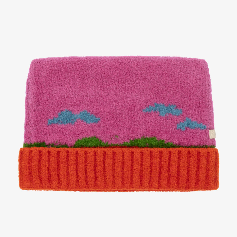 Gucci-Girls Sunset Pink Chenille Beanie | Childrensalon Outlet