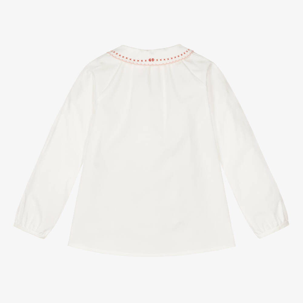 Gucci-Белая хлопковая блузка для малышек | Childrensalon Outlet