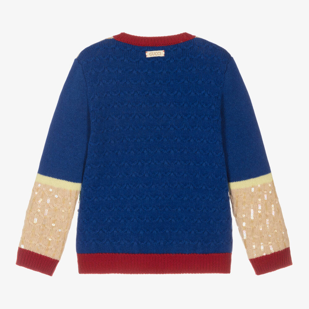 Gucci-Girls Wool Sweater with Sequins | Childrensalon Outlet