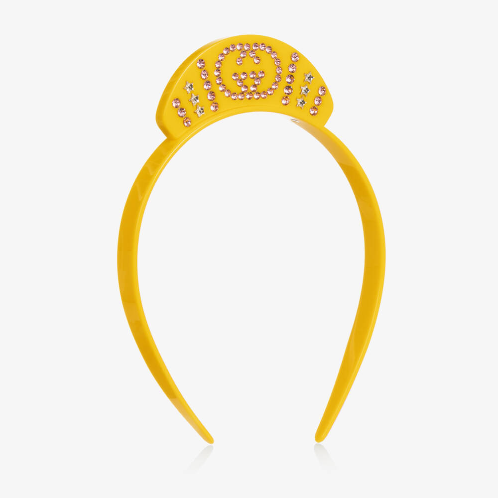 Gucci-Girls Yellow Logo Headband | Childrensalon Outlet