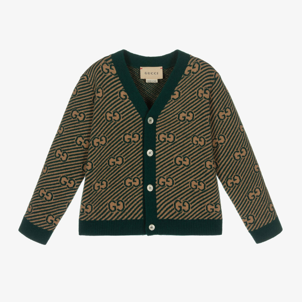Gucci-Green Wool Baby Cardigan | Childrensalon Outlet