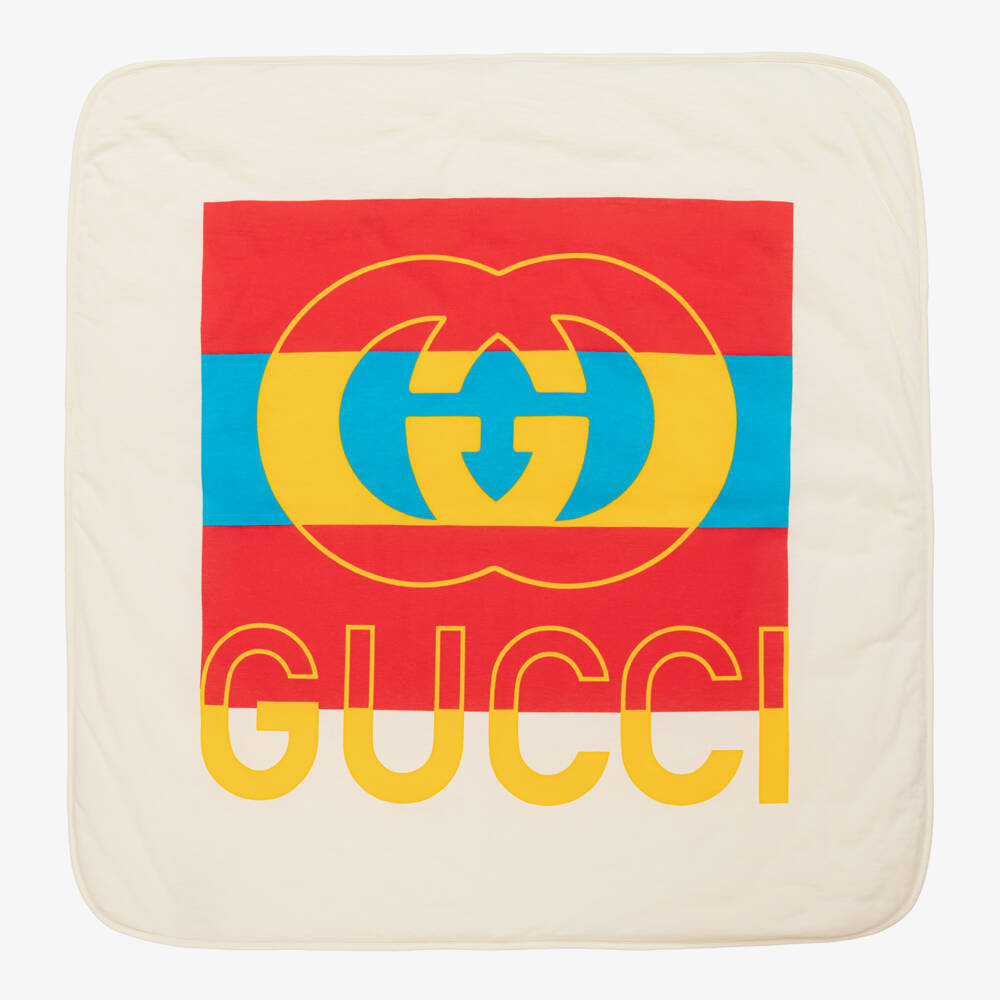 Gucci-Ivory and Red Cotton Blanket | Childrensalon Outlet