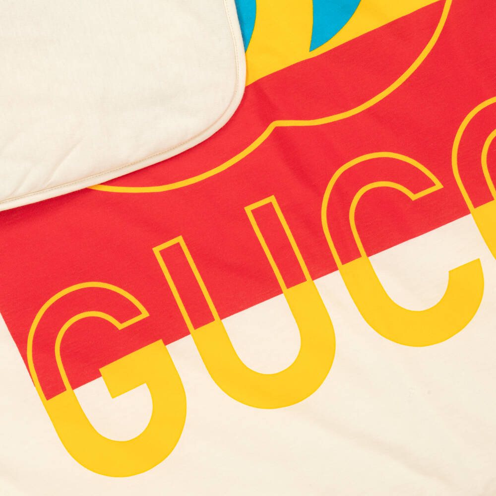 Gucci-Кремовое и красное хлопковое одеяло | Childrensalon Outlet