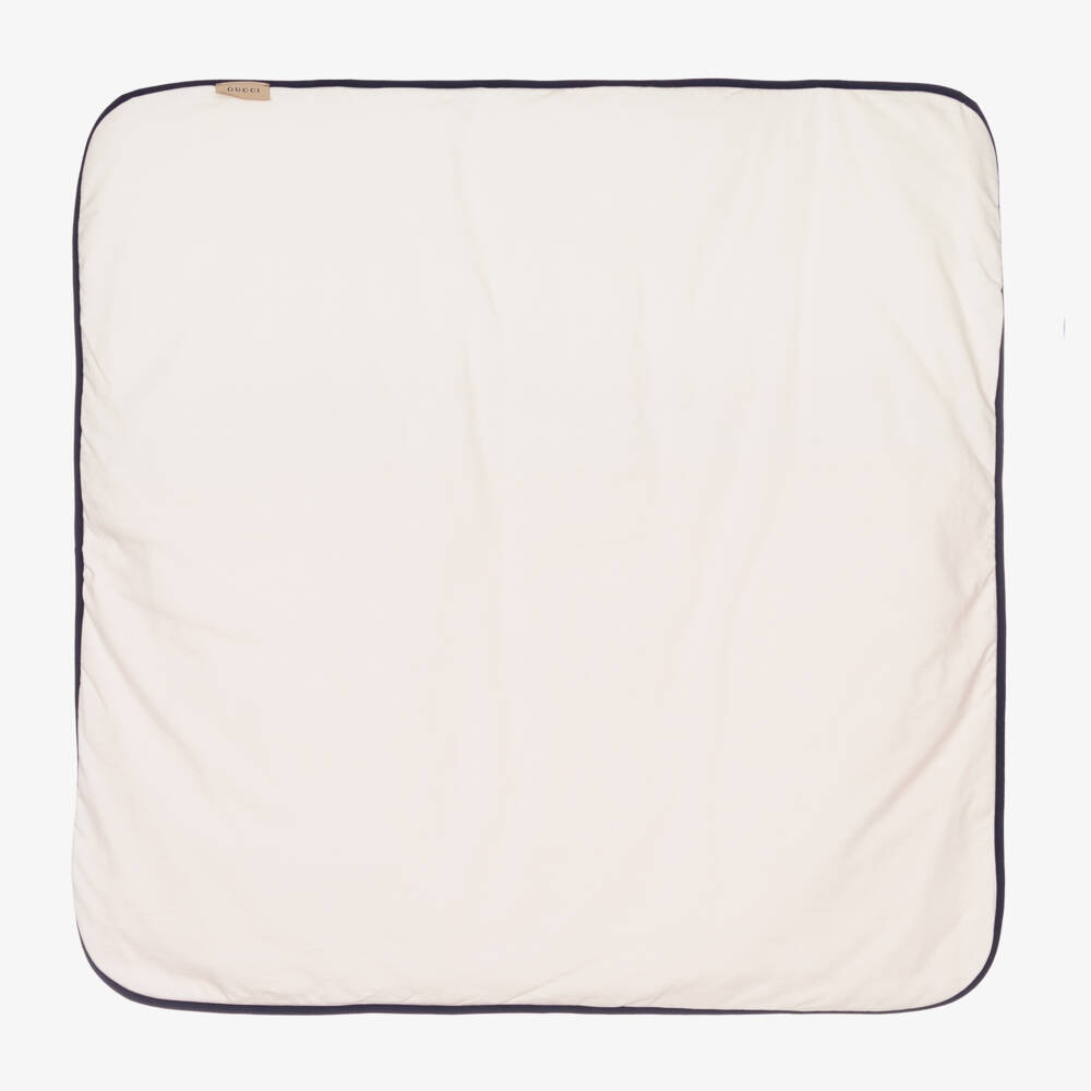 Gucci-Padded White & Pink Baby Blanket (73cm) | Childrensalon Outlet
