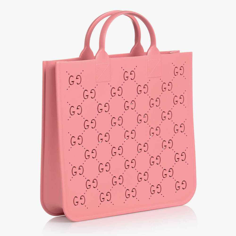 Gucci-Pink GG Rubber Tote Bag (33cm) | Childrensalon Outlet