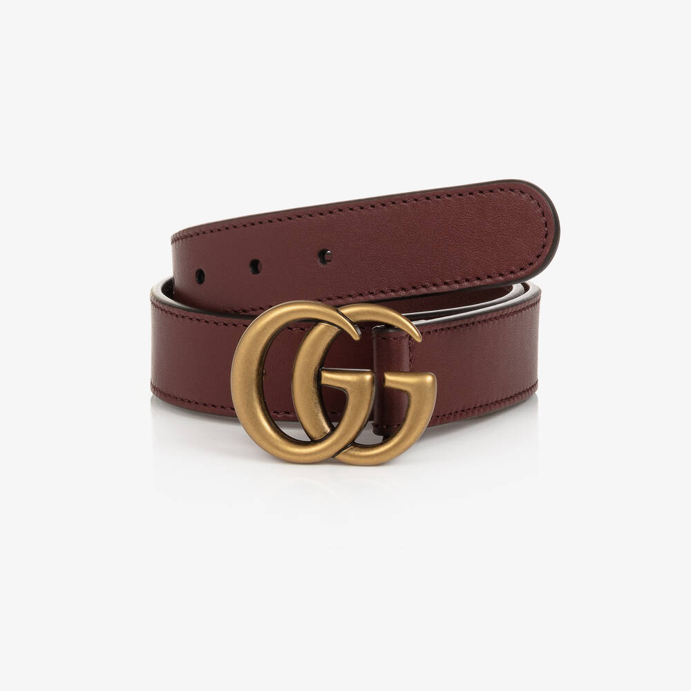 Gucci-Red Leather GG Belt | Childrensalon Outlet