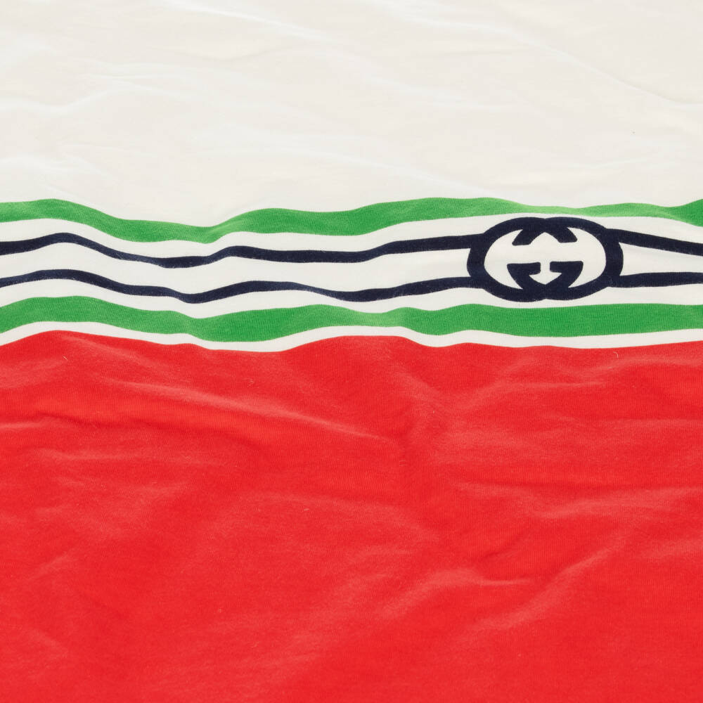 Gucci-Red & White Cotton Baby Blanket | Childrensalon Outlet