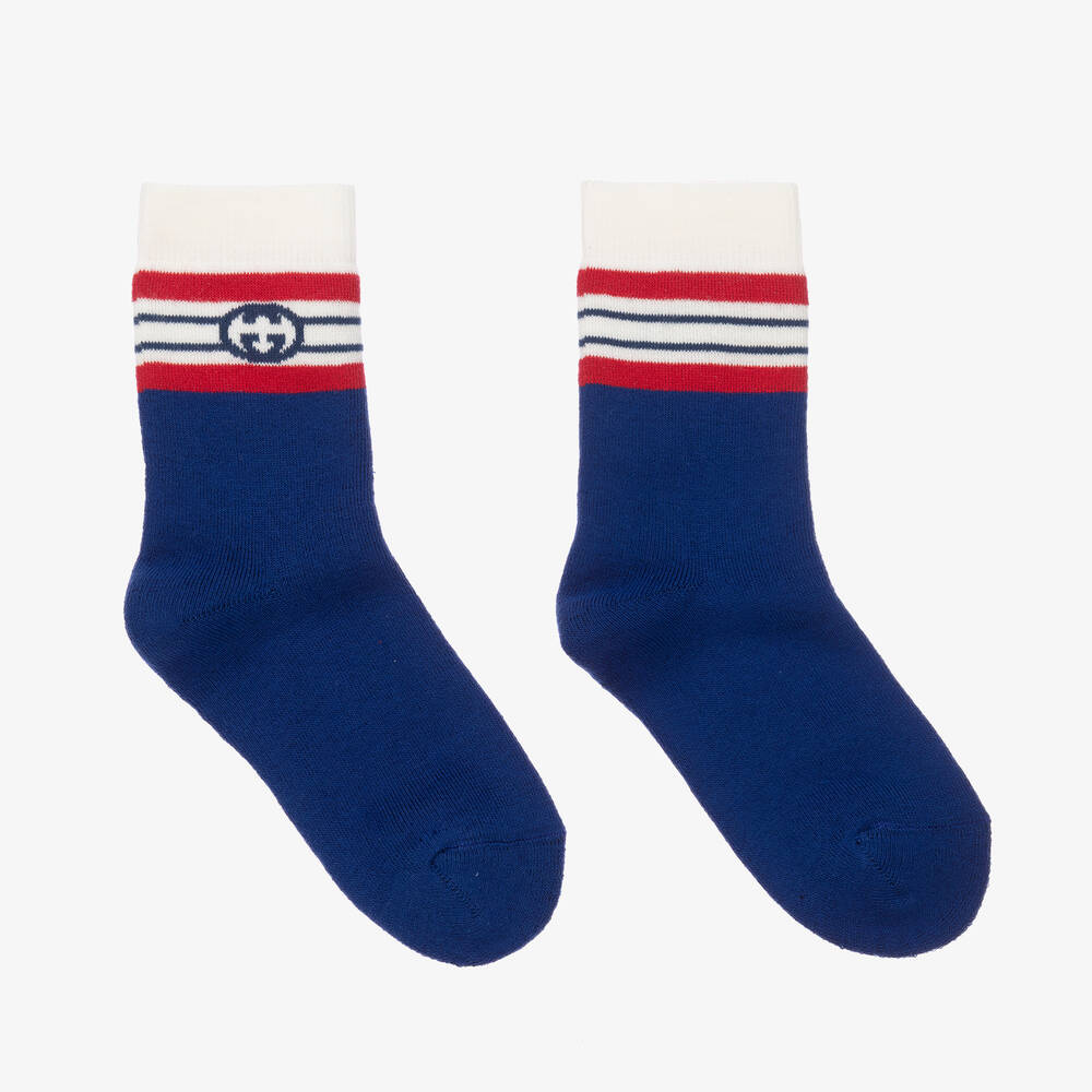 Gucci-Teen Blue Cotton G Logo Socks | Childrensalon Outlet