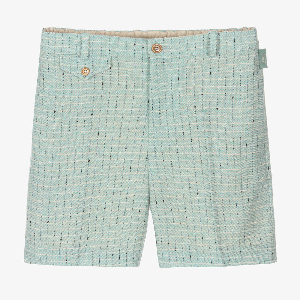 Gucci-Teen Boys Blue Damier Wool Check Shorts | Childrensalon Outlet