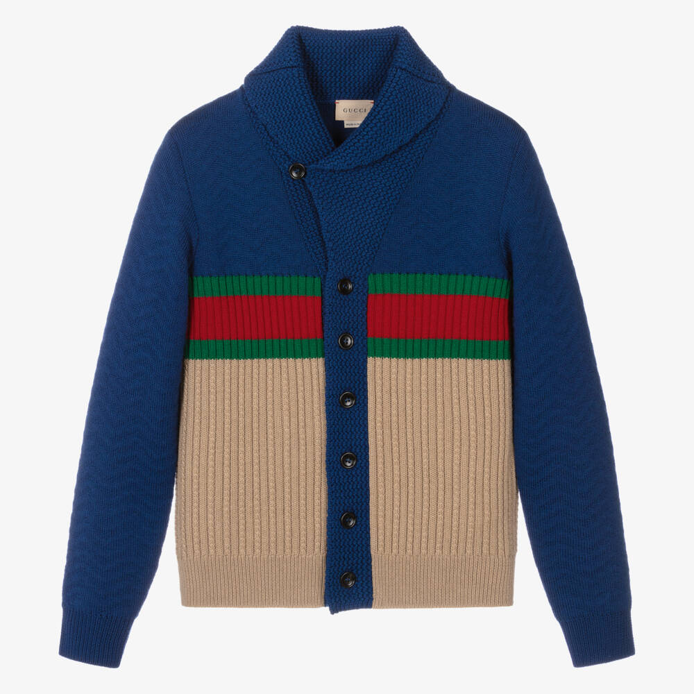 Gucci-Кардиган из шерсти синего цвета для мальчиков | Childrensalon Outlet