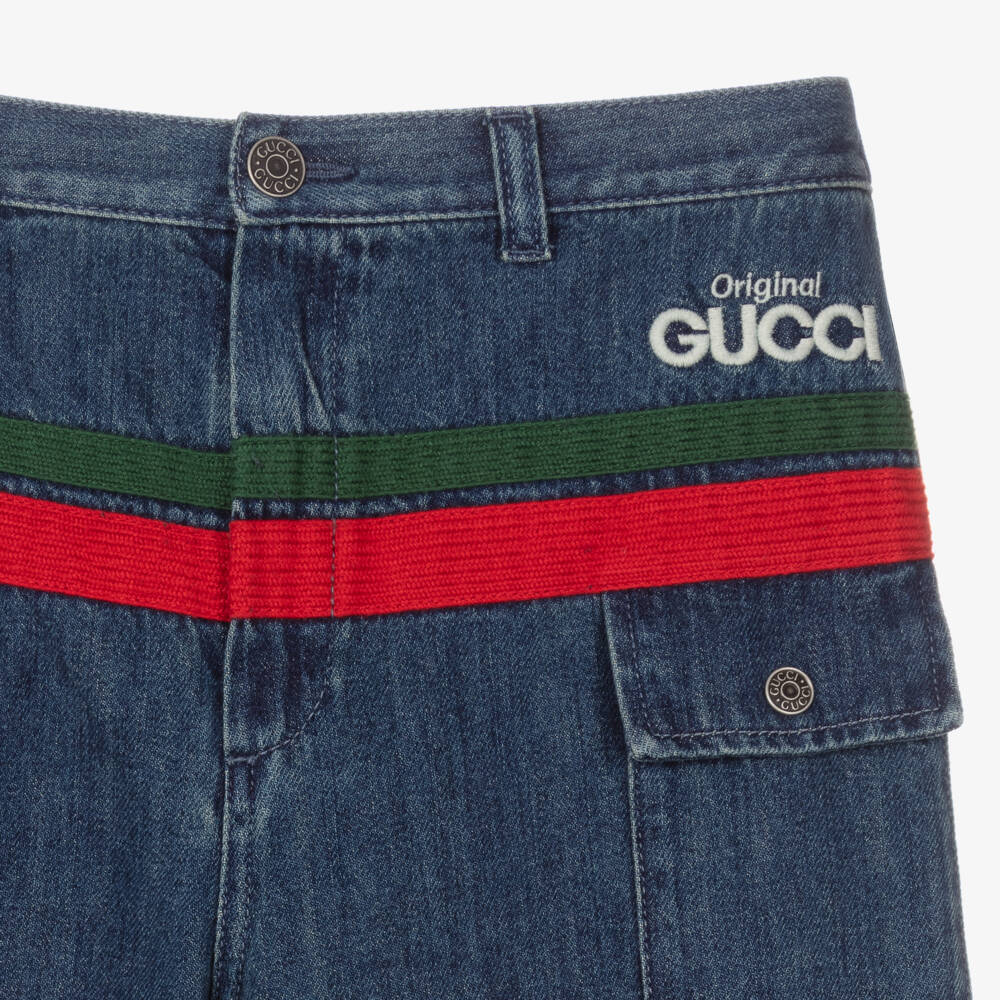 Gucci-Teen Boys Denim Jogger Trousers | Childrensalon Outlet