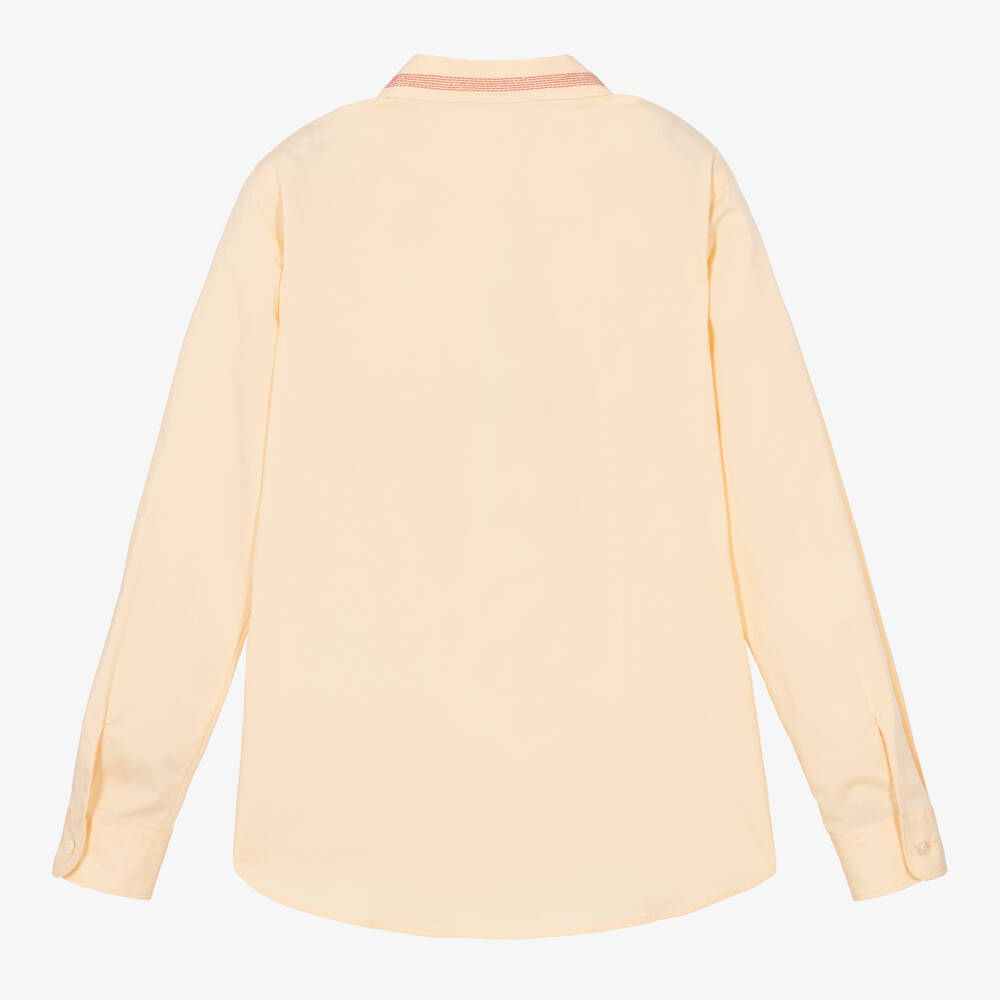 Gucci-قميص تينز ولادي قطن بوبلين لون عاجي | Childrensalon Outlet