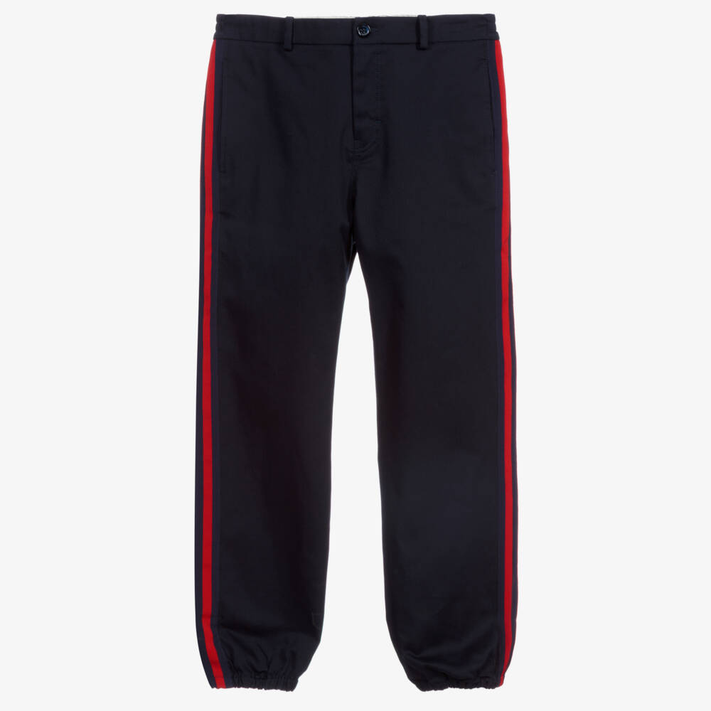 Gucci-Teen Boys Navy Gabardine Trousers | Childrensalon Outlet
