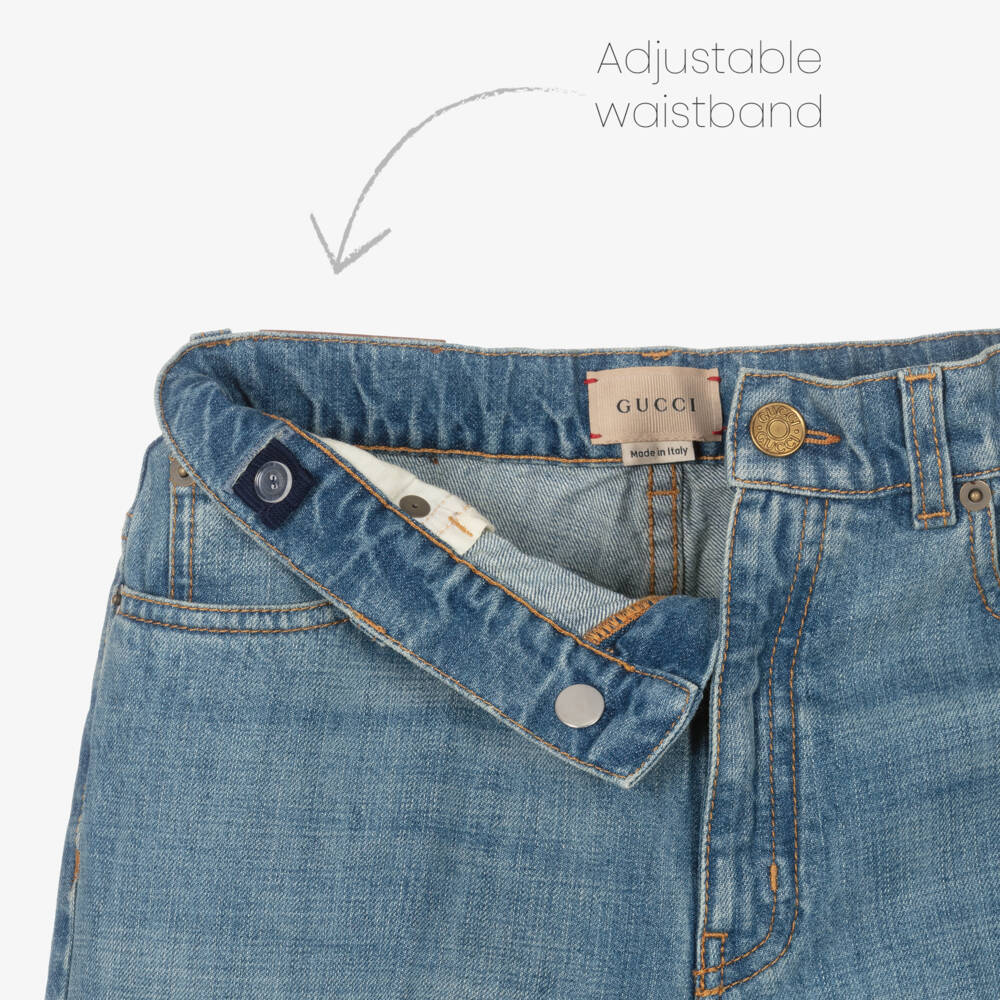 Gucci-Teen Boys Straight Blue Denim Trousers | Childrensalon Outlet