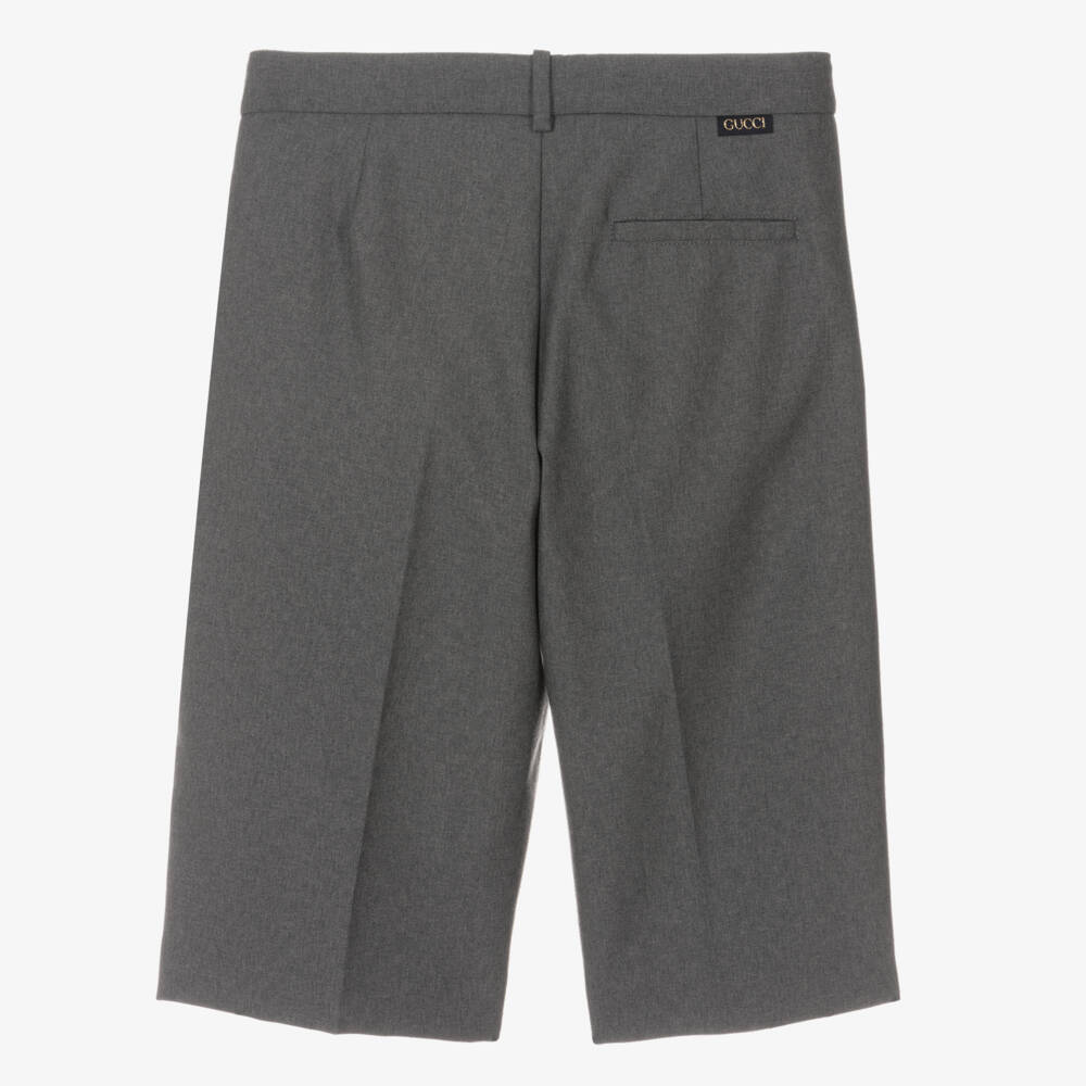 Gucci-Серые шерстяные шорты-бермуды для подростков | Childrensalon Outlet