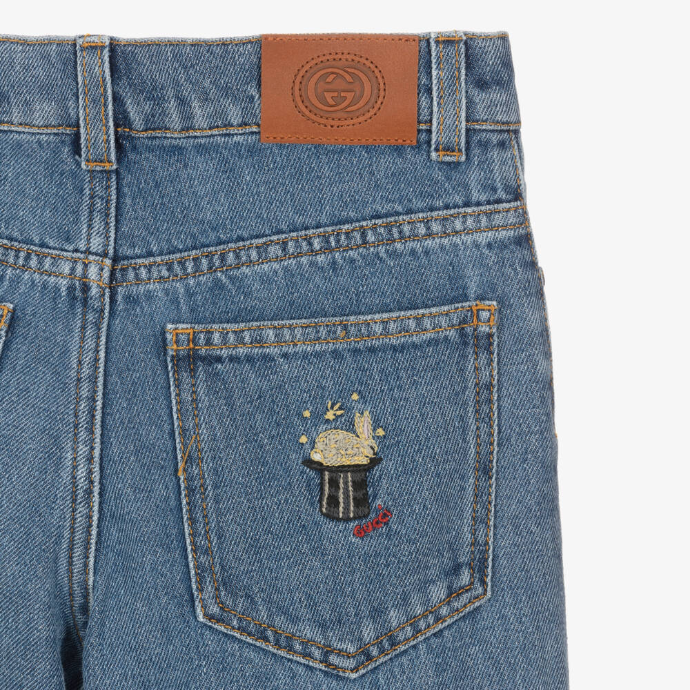 Gucci-Teen Girls Blue Denim Trousers | Childrensalon Outlet