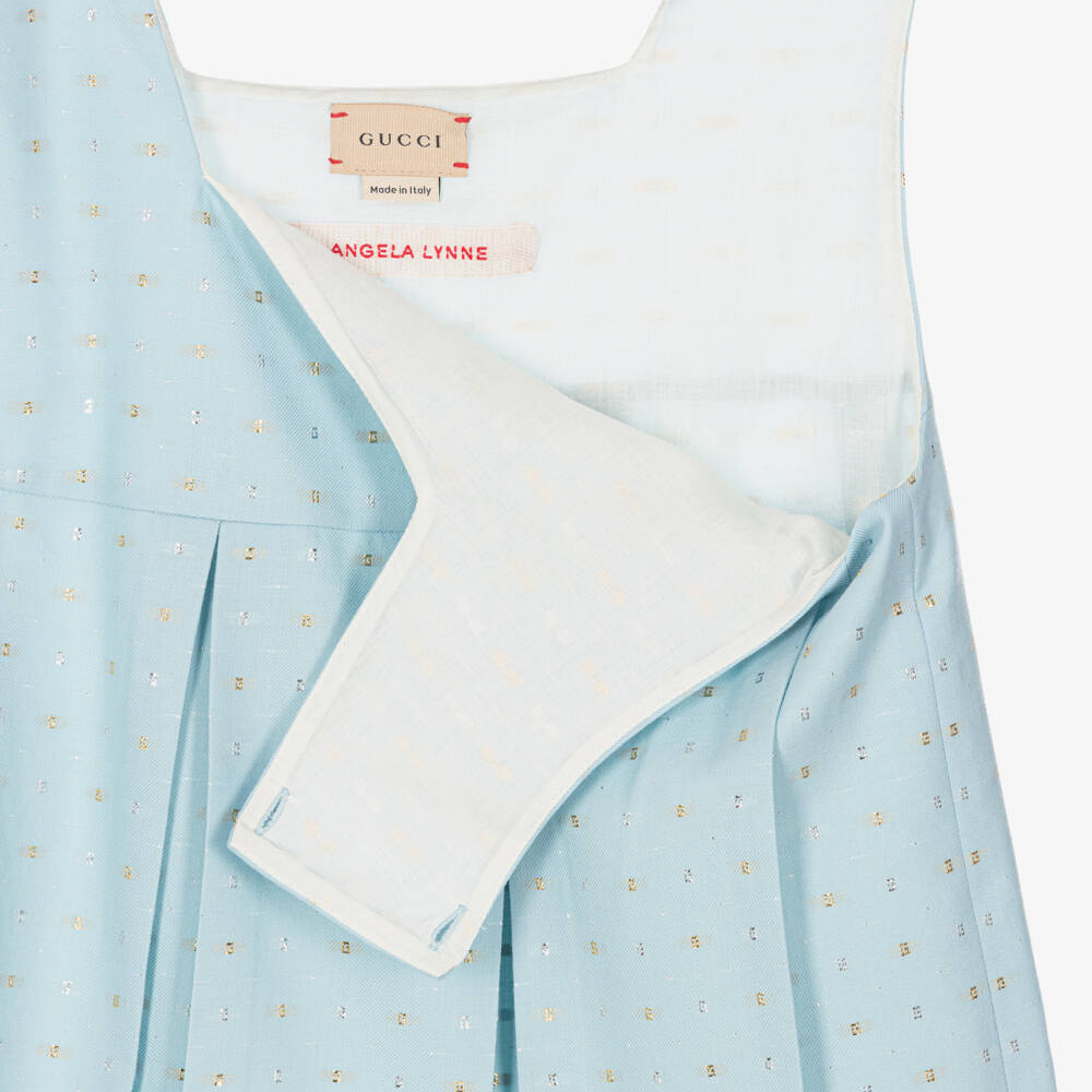 Gucci-Teen Girls Blue Wool G Logo Dress | Childrensalon Outlet