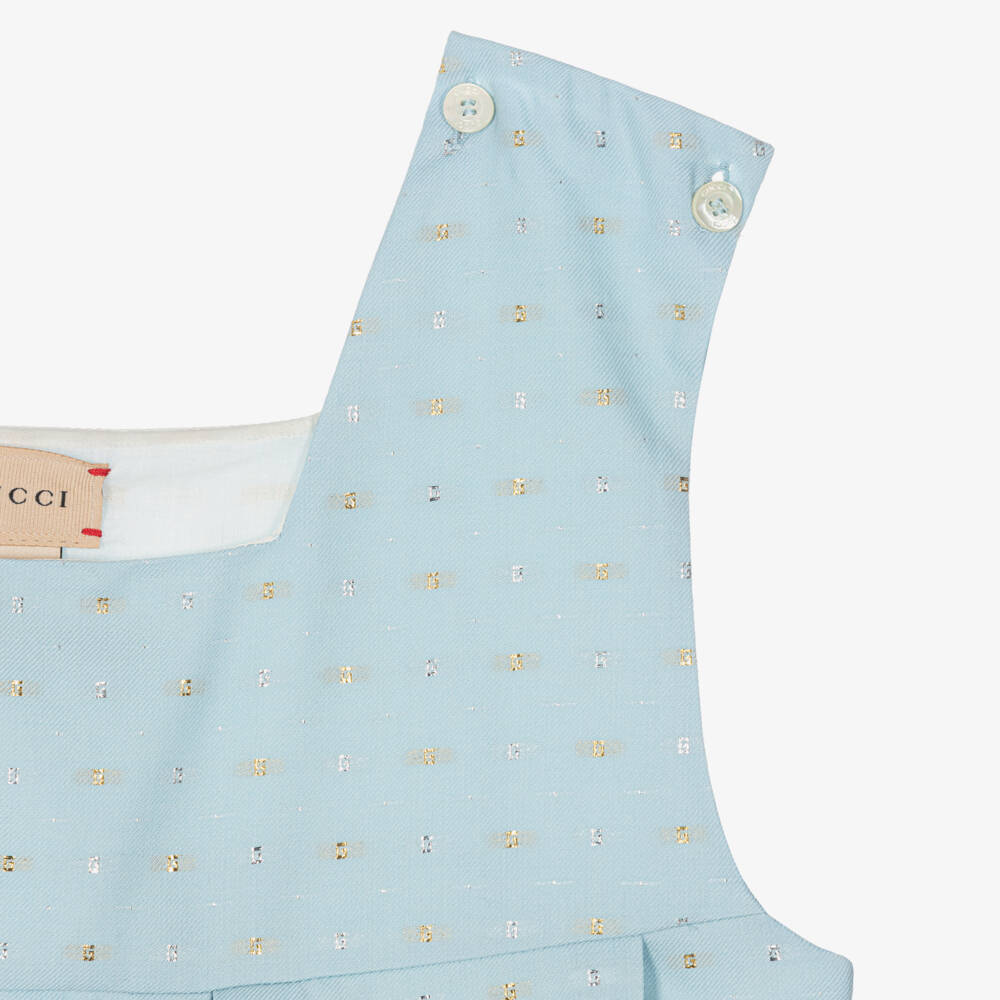 Gucci-Teen Girls Blue Wool G Logo Dress | Childrensalon Outlet