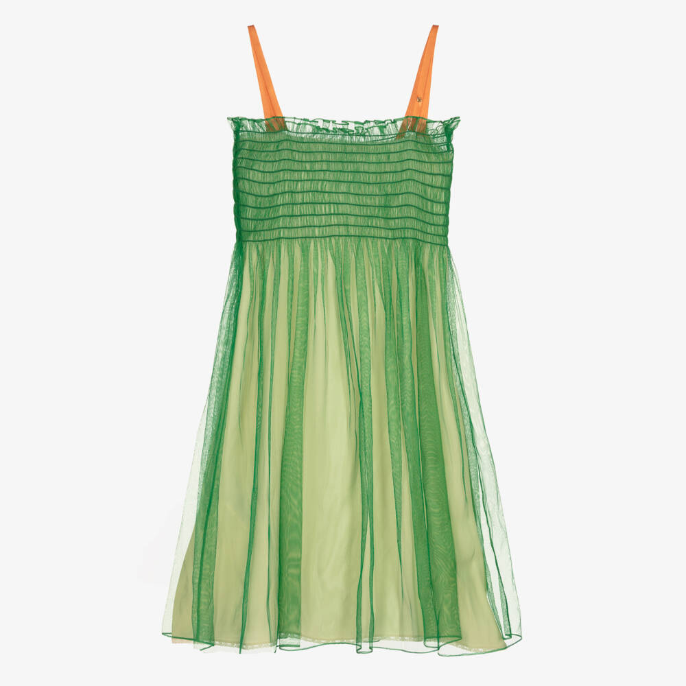 Gucci-Teen Girls Emerald Silk Midi Dress | Childrensalon Outlet