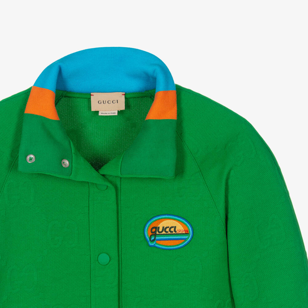 Gucci-Teen Girls Green Jacquard Jacket | Childrensalon Outlet