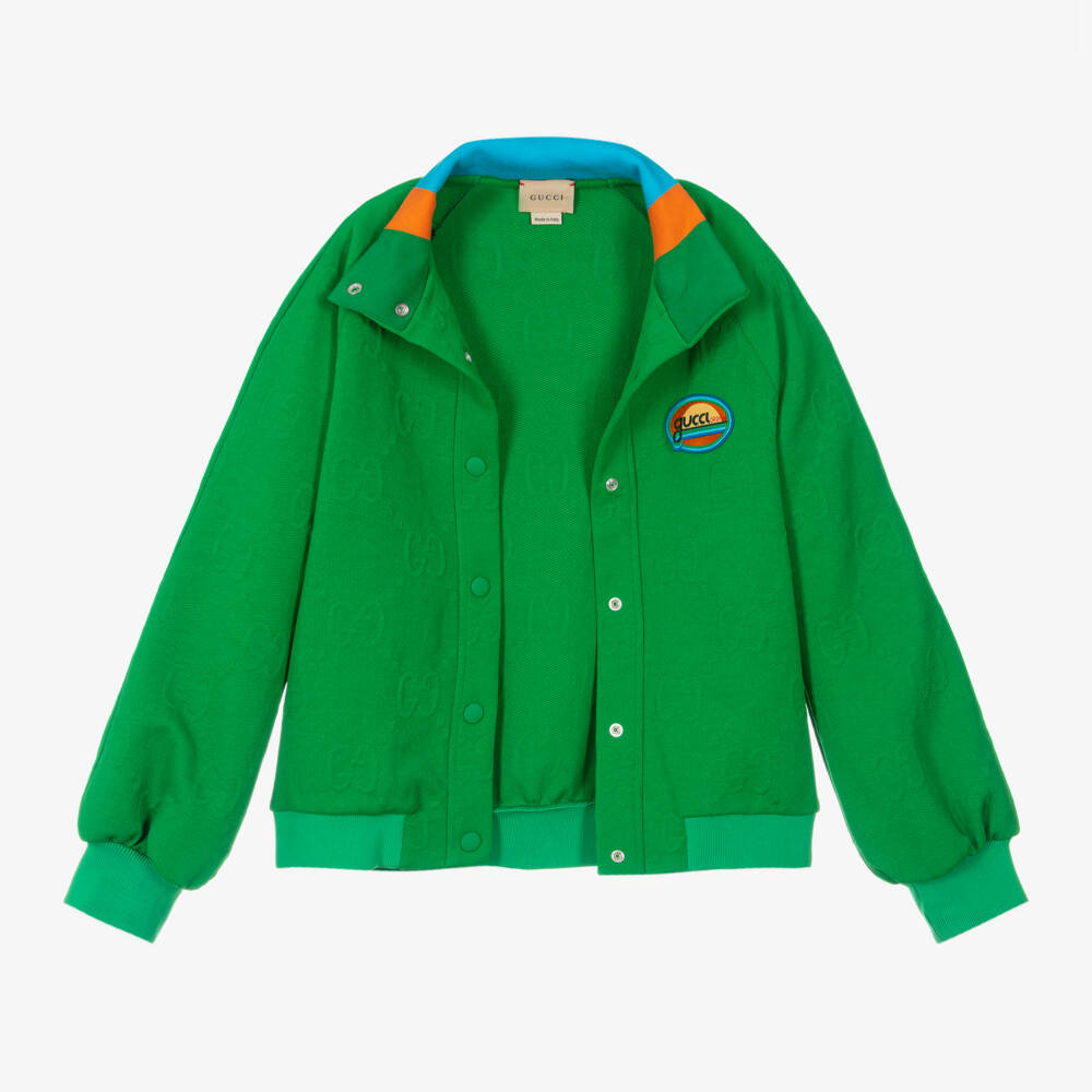 Gucci-Teen Girls Green Jacquard Jacket | Childrensalon Outlet