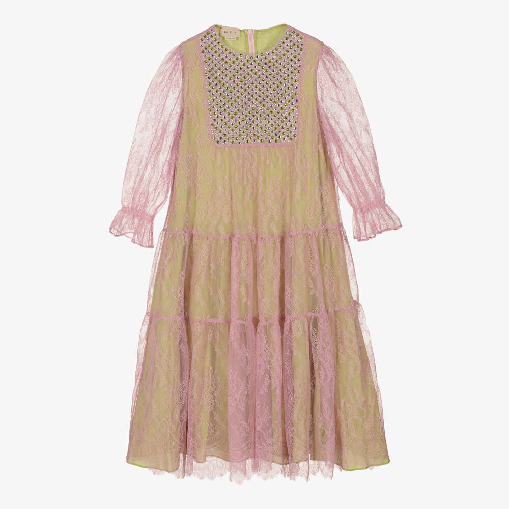 Gucci-Teen Girls Pastel Lace Dress | Childrensalon Outlet