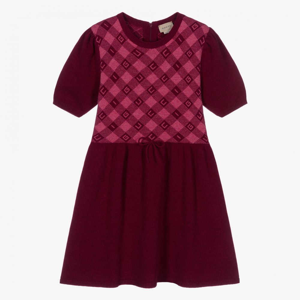 Gucci-Teen Girls Pink Wool Dress  | Childrensalon Outlet