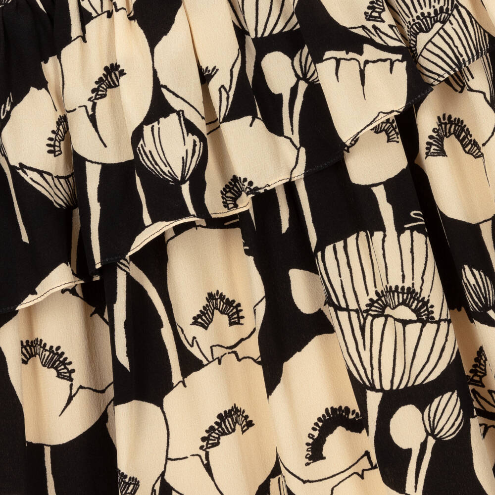 Gucci-Кремово-черное шелковое платье для подростков | Childrensalon Outlet