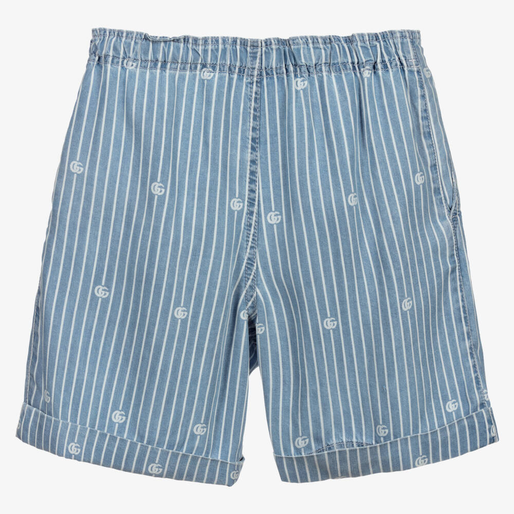 Gucci-Голубые шорты в полоску для подростков | Childrensalon Outlet
