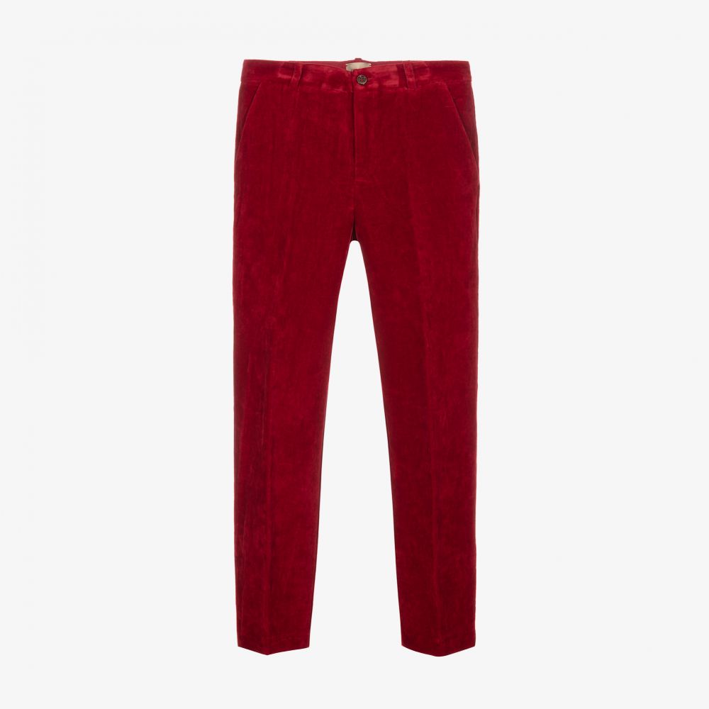 Gucci-Teen Red Velvet Trousers | Childrensalon Outlet