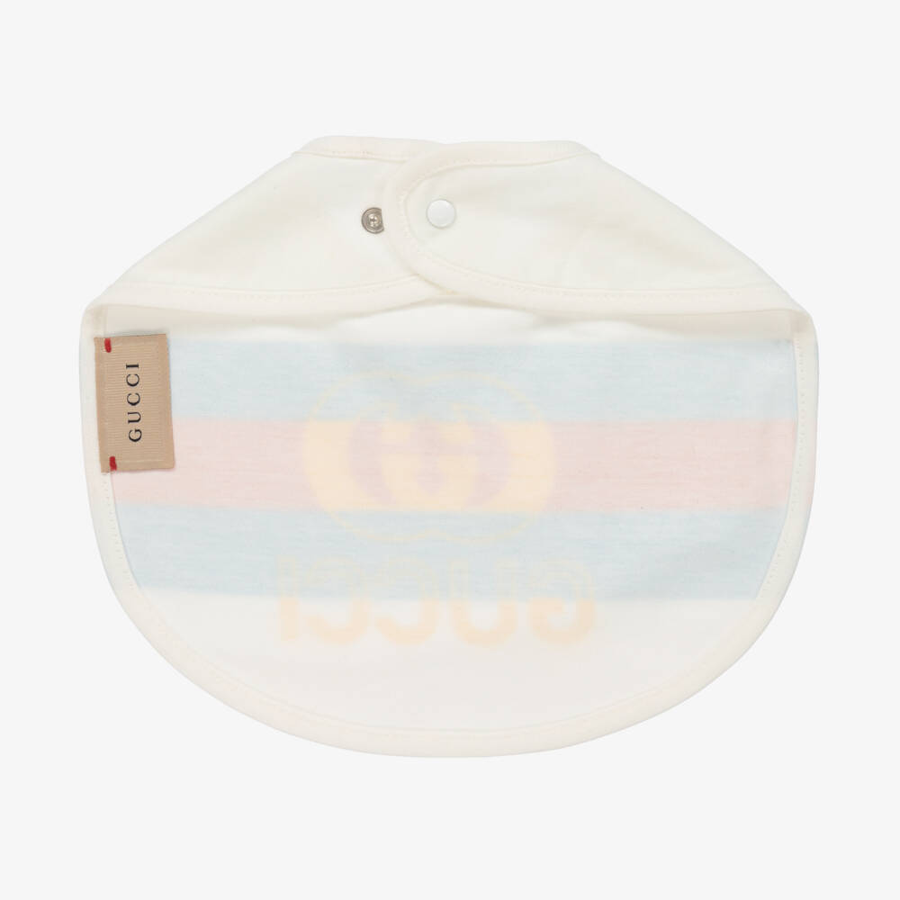 Gucci-مريلة قطنية زرقاء وبيضاء للرضع | Childrensalon Outlet