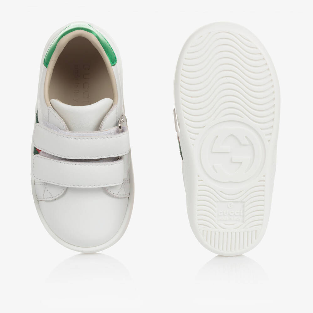Gucci-White Leather Ace Trainers | Childrensalon Outlet