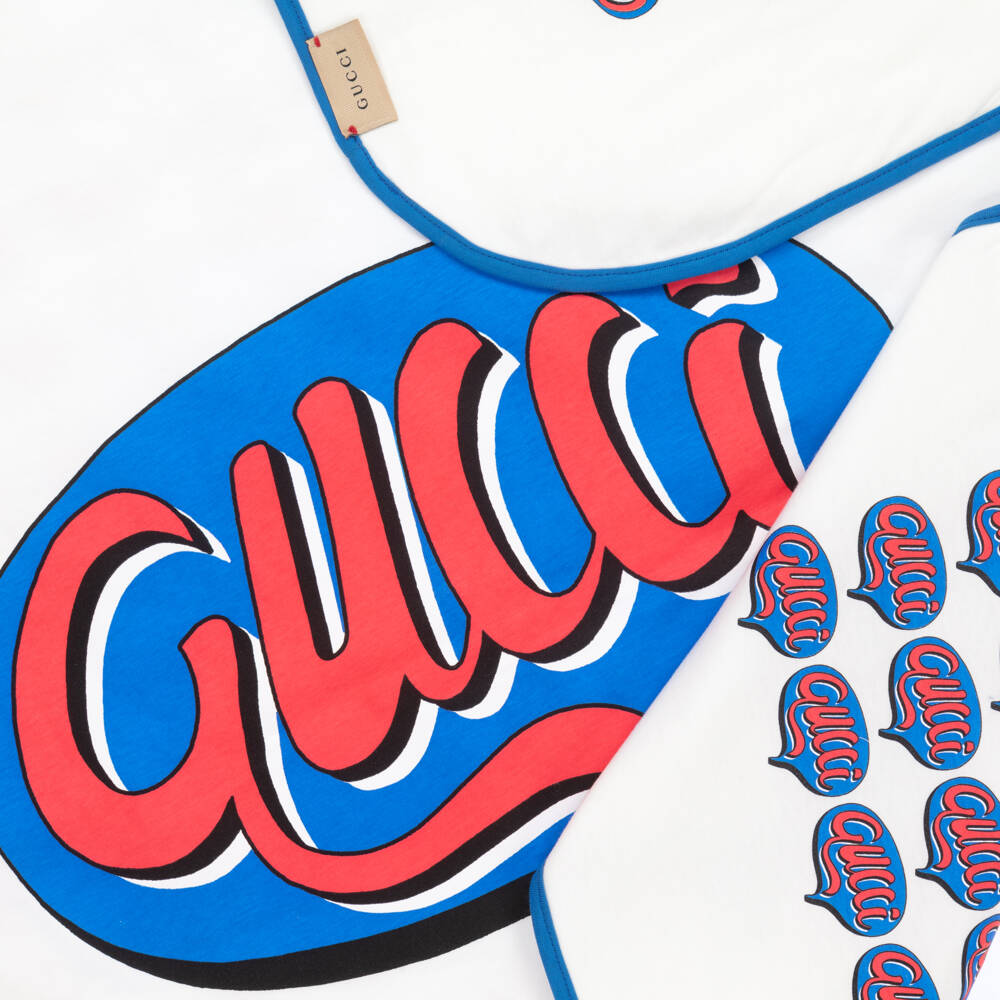 Gucci-White Logo Blanket (80cm) | Childrensalon Outlet