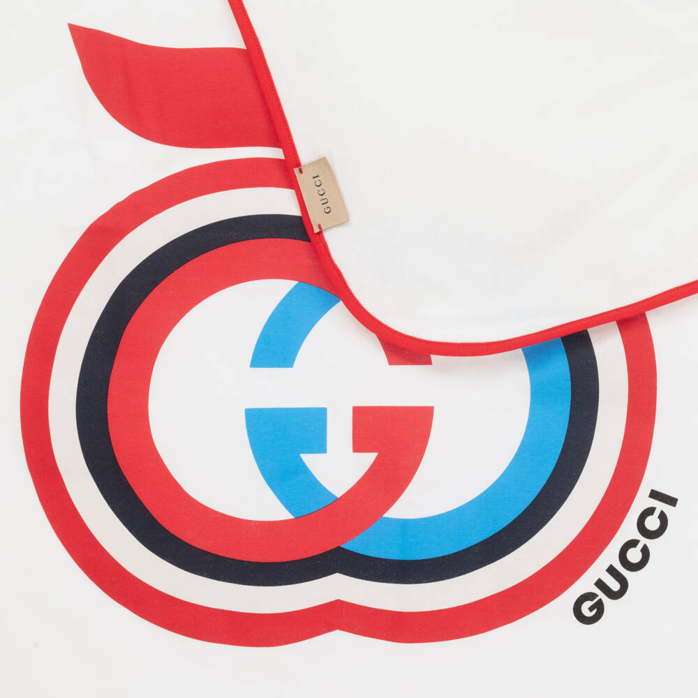 Gucci-White & Red GG Blanket (80cm) | Childrensalon Outlet