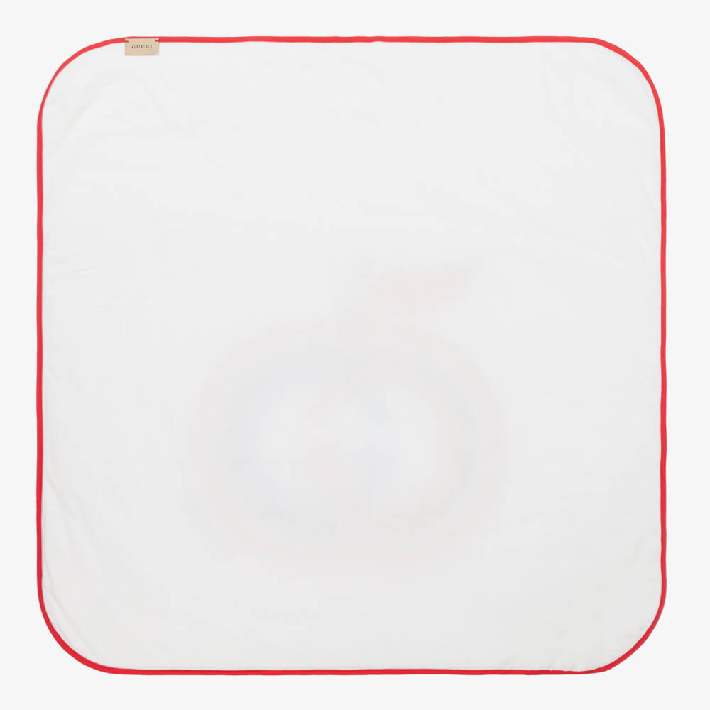 Gucci-White & Red GG Blanket (80cm) | Childrensalon Outlet