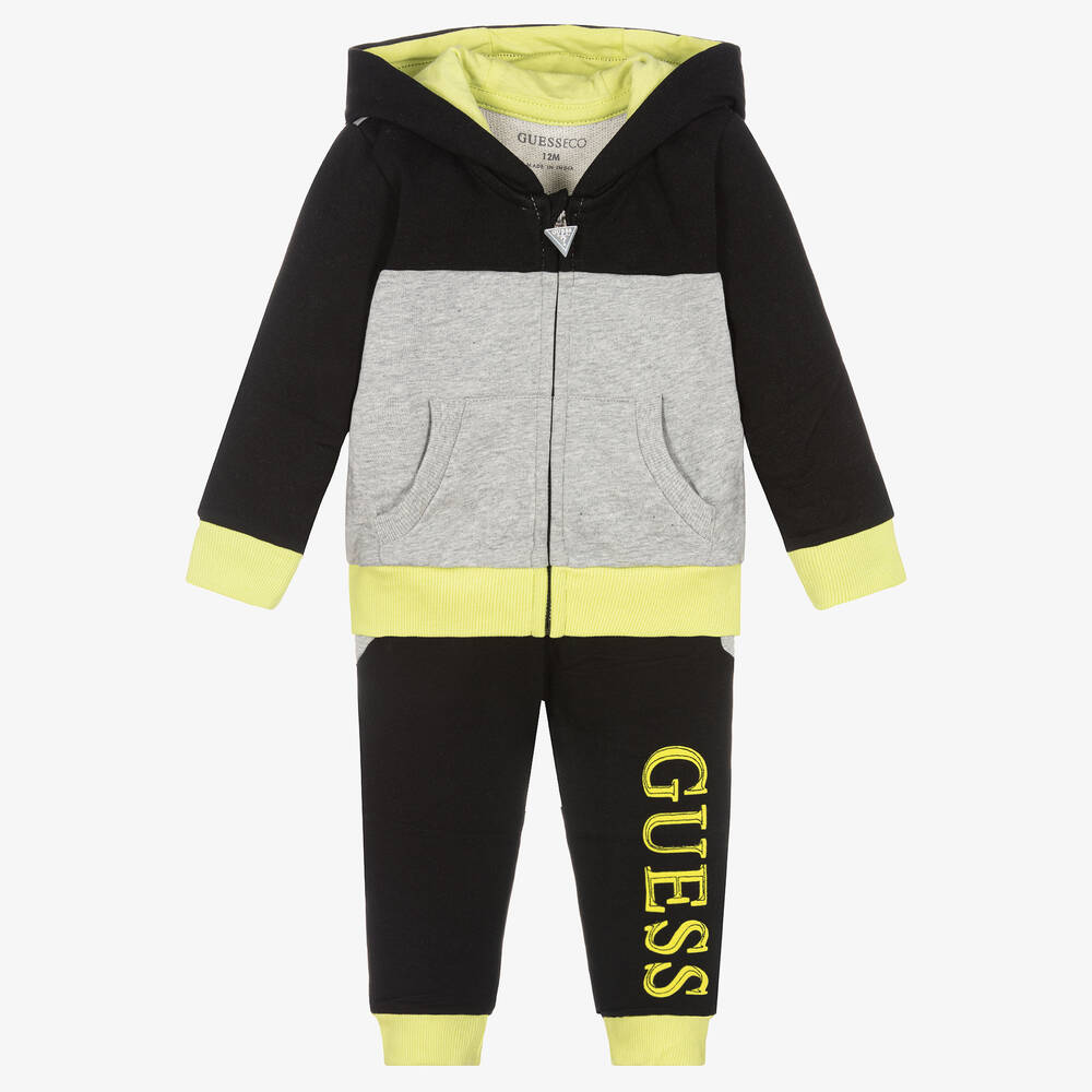 Guess - Baby-Trainingsanzug schwarz/gelb | Childrensalon