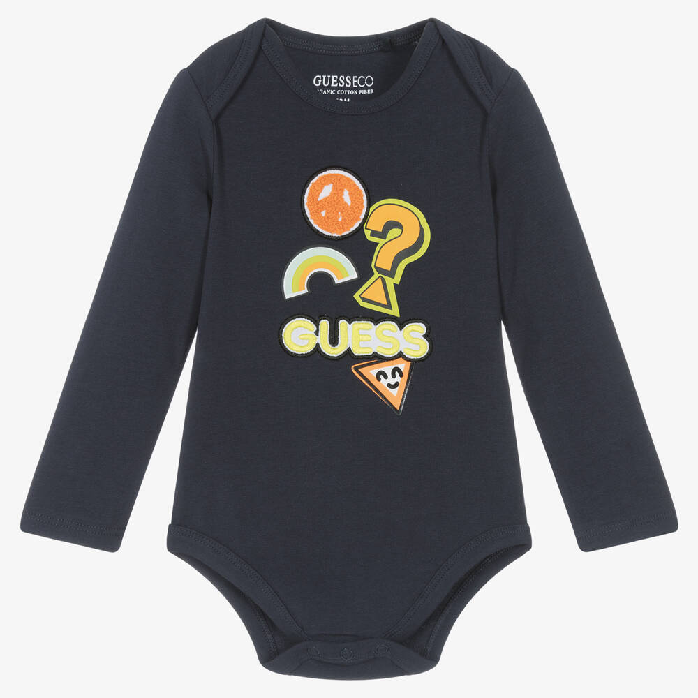 Guess Lot de 3 bodies bleus pour bebe garcon